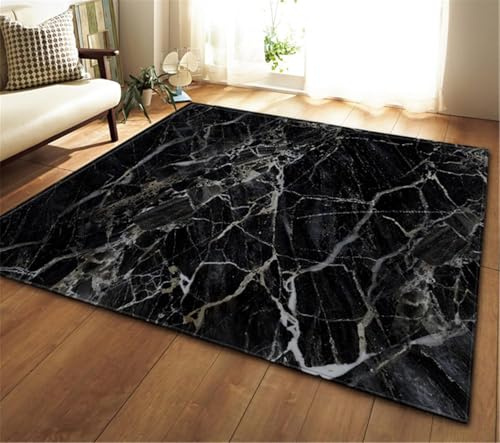 Schwarz Und Weiß Zebra Teppich - Waschbar, Rutschfest, Modern für Wohnzimmer, Kinderzimmer, Schlafzimmer - Deko Carpet 120 x 170 cm