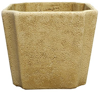 AnaParra Maceta Jardinera Rústica 40x40x34cm. para Exterior de Hormigón Piedra| Capacidad: 110L. Peso: 73Kg.