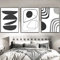 Sarah Duke 3er Poster Set Boho Wandbilder, Schwarz Weiß Geometrie Line Art Bilder, Kunstposter für Wohnzimmer Schlafzimmer Wanddeko, Ohne Rahmen (40x50cm)