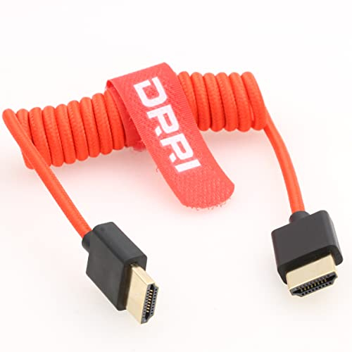 DRRI Câble spiralé tressé ultra haut débit HDMI vers HDMI 2.1 8K pour Sony A7III a7s3 FS700U / Panasonic Lumix BS1H vers Atomos Ninja V