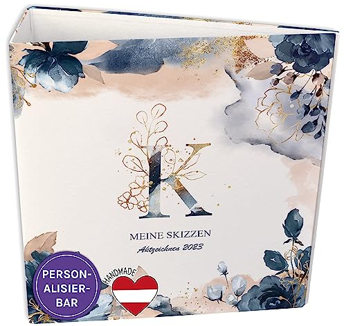 FEENSTAUB Ordner A4, personalisierte Mappe, bunte Aktenordner Register, Ordner für wichtige Dokumente, Rezeptordner a4, Portfolio Mappe, Urkunden Ordner, Binder, Motivmappe Monogramm