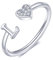 FUNEIA Herz Ring mit Buchstaben Damen Frauen Gold Silber Rosegold Verstellbarer Initiale A-Z Zirkonia Fingerring Stapelring Wasserfest Buchstabering Schmuck Mädchen Geschenkbox