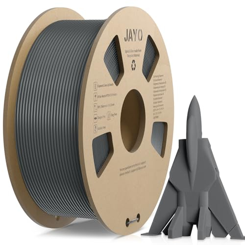 JAYO High Speed PLA Filament 1,75mm,Rapid PLA für 3D-Drucker, Präzision +/- 0,02mm, Neatly Wound, bis zu 600mm/s, Ideal für schnelle und präzise Drucke, 1.1KG Spule, PLA Grau