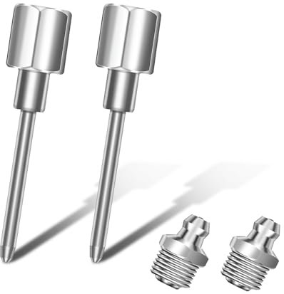 lasuroa 2pcs Grease Needle Nozzles, Grease Gun Needle Nozzles Tip Narrow Needle Grease Adapter with 1/8 Inch NPT Threads for Lubricating, Grease Gun Fittings