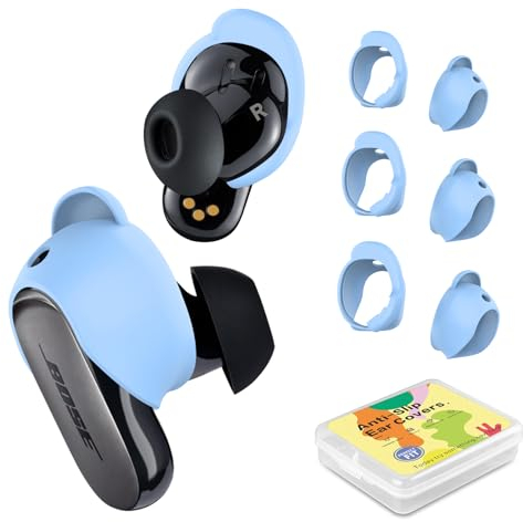 PUCGUE Ohrstöpsel für Bose QuietComfort Earbuds II (2022) und Bose QuietComfort Ultra Ohrhörer (2023), Silikon-Sport-Ohrbügel-Abdeckung, rutschfest, Ersatz-Ohrstöpsel-Zubehör (S, M, L) (Grün, 3 Paar)