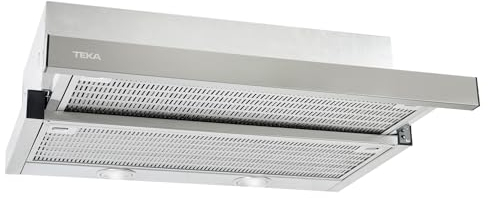 TEKA Campana Extractora Extensible 60 cm, 2 Velocidades + Intensiva, Filtro de Carbón, Acero Inoxidable Antihuellas, Iluminación LED, Modelo CNL 6400.2