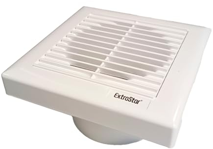A2ZWORLD Effizienter Lüfter 19 W 240 m3/h 34 dB, 180 x 180 mm, Bohrung 120 mm, Tiefe 100 mm, Wandventilator für Badezimmer, Küche, 230 V 50 Hz
