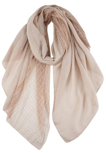 DAMILY Foulard Femme Motif de Dentelle Echarpe Châle Doux Etole Léger (Blush)