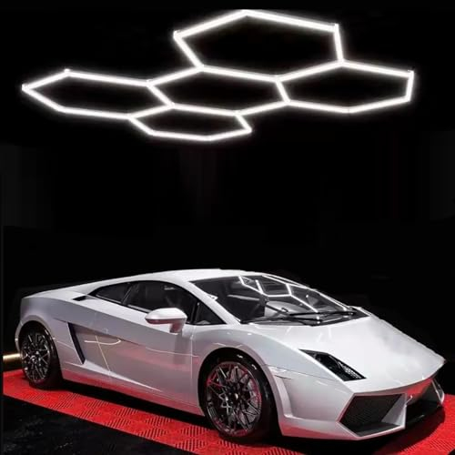 Lot de 12 plafonniers LED hexagonaux pour garage, atelier, entrepôt, cave, salle de sport (25 x hexagonales)