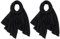 UILYNIU 2 Stück Muslim Hijab, Instant Hijab für Frauen, Premium Chiffon Kopftuch Schal, Islamische Turban-Kopfwickel, Schwarz Kopftuch Damen, Seidenweiche Chiffon Hijab