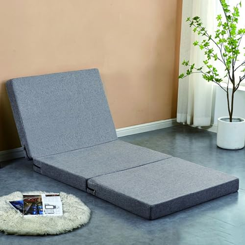 XXIUDEE Faltbare Isomatte, faltbare Bodenmatratze mit waschbarem Bezug, tragbare Gästematratze für Reisen, Camping, Wohnzimmer, Schlafzimmer, Sofa, Stuhl, Bett in einer Box (200 x 100 x 8 cm,