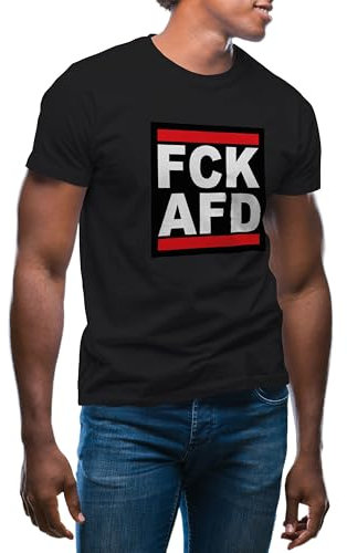 FCK AFD Antifacist Herren schwarz T-Shirt Size XL