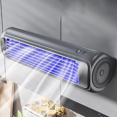 2024 Best Portable Air Conditioner Cooling Fan Quiet, Wall Mounted Air Conditioner, Portable Air Conditioner with 3 Speeds, Punch Free Wall Mounted Electric Fan for Bedroom/Office/Kitchen,Grey