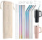 LAINIKE Pack de 8 Pajitas de Acero Inoxidable, para Stanley Cup, 31 cm de largo, para Stanley Adventure Quencher 30 oz/40 oz Cup Metal Reusable Straws with 2 Cleaning Brushes
