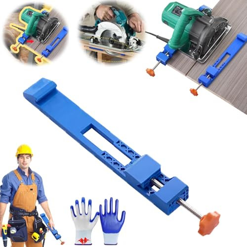 XIAOBAN Verstellbare Schneidemaschinen-Basisführung, 1 x Schrank-Hardware-Vorrichtung und Fräsenführung, elektrische Kreissägen-Fräs-Positionierungsklemme, Präzisions-Holzschneideführung für präzises