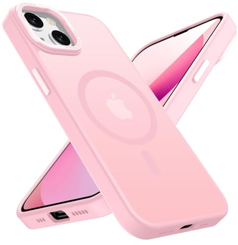 KPPIT Magnetic Case for iPhone 13 Compatible with MagSafe, Shockproof Drop Protection, Frosted Translucent Back Phone Case for iphone 13,Pink