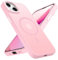 KPPIT Magnetic Case for iPhone 13 Compatible with MagSafe, Shockproof Drop Protection, Frosted Translucent Back Phone Case for iphone 13,Pink