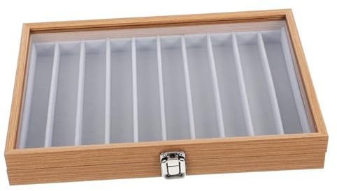 Zerodeko Porta Collane Organizer in Legno con Coperchio in Vetro Trasparente, Portagioielli per Collane Lunghe e Braccialetti, Scatola Porta Gioielli Salvaspazio per Tavoli da Toeletta
