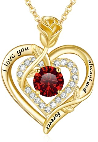 LAVUMO Moissanite Halskette Damen Silber 925 Echt,Moissanite Kette Damen Gold/Rosegold/Silber Doppel Herz Rose Anhänger Weihnachten Valentinstag Geburtstag Schmuck Geschenke für Frauen Freundin Mama