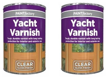 MIXEL Yacht Varnish Clear Gloss Tin Paint, Quick Drying Formula, UV Protection, DIY Enthusiasts, Ideal for Boats, Yachts, Decks, Perfect for Interior & Exterior Use, 300ml, (2 Pcs)