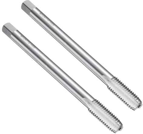 QUARKZMAN 2pcs Tarauds À Filets Droits M10 x 1.5 H2 110mm Tarauds Métriques | Acier Rapide 6542, Extra Long, Pour Machine À Vis, HSS 6542
