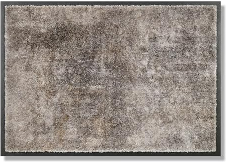 Rutschfeste Türmatte waschbar Innen - Beton grau 67 x 150 cm (Rechteckig) | Strapazierfähig Fußmatte Innenbereich Schmutzfangmatte pflegeleicht Sauberlaufmatte robust Fussmatte Eingangsbereich Haustür