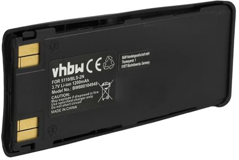 vhbw Akku kompatibel mit Nokia 6185, 6160, 6180, 6138, 6150, 6110, 6120, 6310i, 7110, 6210, 6310 Handy Smartphone Telefon (1150 mAh, 3,7 V, Li-Ion)