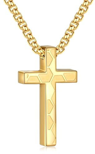 Aretas Fussball Fußball Geschenke für Jungs Kinder Herren Football Kreuz Anhänger Kette mit 16-24 Zoll Edelstahl Silber Gold Schwarz Kreuz Halskette Schmuckgeschenke