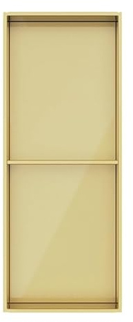 Mensola portaoggetti da Parete per Doccia in Acciaio Inox – Contenitore Impermeabile per Bagno, Cucina e Hotel – Non necessita di Piastrelle – Nero e Oro Moderno – 70x28x12,5 cm