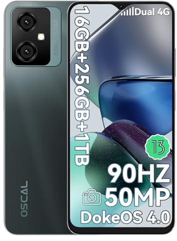 OSCAL Tiger 10 Gemini AI Telephone Portable Android 14, 16Go+256Go/TF-1To Smartphone, Écran 6,56 HD+, Téléphone Portable 5180mAh, AI Caméras 50MP, 4G Dual SIM/GPS/OTG/Face ID - Vert