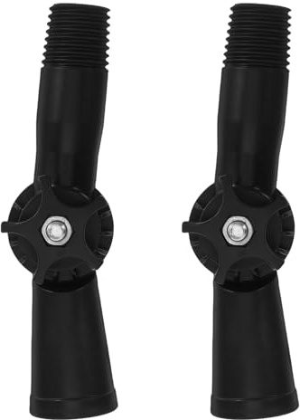 Mop Gelenkadapter 2 Stück Schwarz Kunststoff 160° für Stangen | 1,8cm Durchmesser, 2,3cm Gewinde, Drehbar für Reinigungs- und Abziehsysteme
