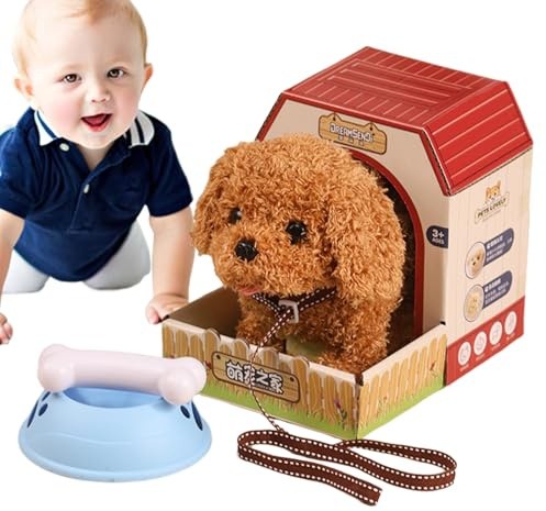Dog Toys for Kids - 19x15.5x14cm Walking Dog Toys for Kids | Interactive Pet Puppy Hiking, Barking & Wagging With, Fake Dog Toy Goe with | Light in Waight