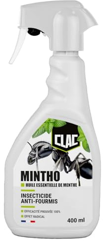 Clac® Insecticide Anti-Fourmis à l’Huile Essentielle de Menthe 400 ML- Spray à Action Rapide par Contact - Formulation Innovante - Protection Intérieur - Fabriqué en France – MINTHO