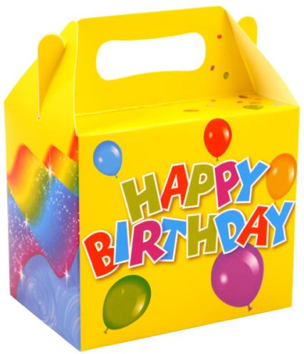 Henbrandt Party Lunchbox 6 Stück Happy Birthday Party Lunchboxen Pappe
