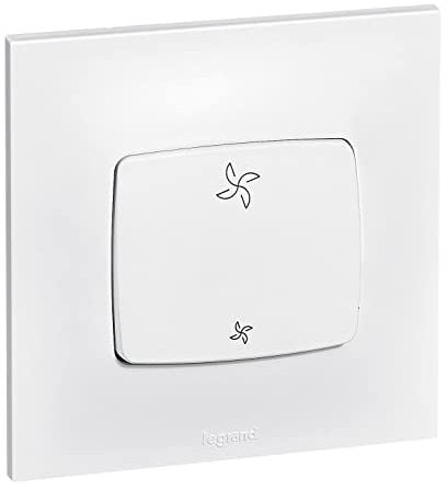 LEGRAND | Interrupteur VMC BA Neptune, Commande Ventilation 2 Vitesses, Connexion Rapide Sans Outil, Design Moderne Blanc