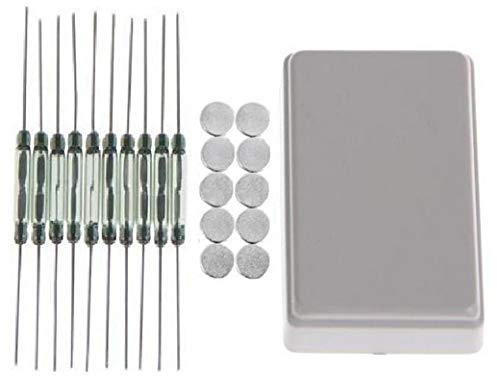 Onpira 10x Reedkontakte + 10x Neodym-Magnet Magnetkontakt, Automatischer Betrieb, IP67 Schutz, 10W Schaltleistung, 0,5A Schaltstrom, Edelstahl, Wandhalterung, Schraubklemme, 10 Stück