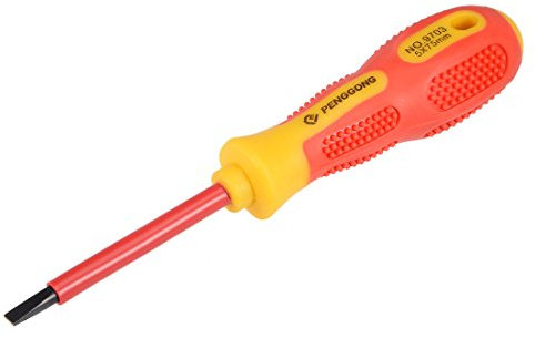 sourcing map 1000v Slotted Insulated Magnetic Tip Electrical Screwdriver 5mm x 75mm