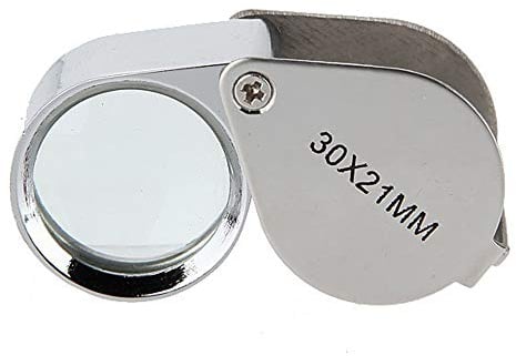 VKI® Vergrößerungsglas für Juweliere, Faltbar Juwelier Uhr Lupe, 30x21mm