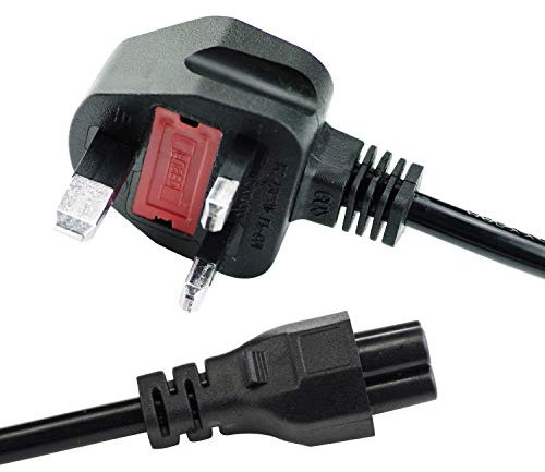 C5 Cloverleaf Connection Power Supply Adapter Cord Mains Cable Lead UK Plug for Laptop HP Dell Acer Compaq Sony Toshiba Vaio Delta etc 1.2M Long 3 pin Connector Power Cord/Mains Cable Lead