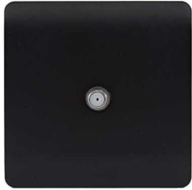 Trendi 1 Gang Screwless Television Satellite Socket in Matt Black