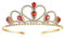 Lovelyshop Rote Edelsteine Gold Tiara für kleines Mädchen in Halloween Geburtstag Prinzessin Party Karneval