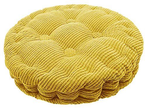 TFlower Runde Baumwolle Stuhl Sitzkissen Polster Tatami Kissen Für Haus Auto Büro Durchmesser 45cm Gelb