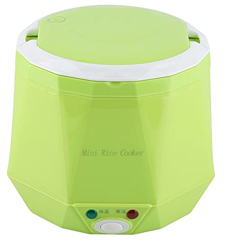 Olla arrocera multifuncional portátil eléctrica de 24 V, 140 W, 1,6 LElectric, olla arrocera portátil para coche, camión, al aire libre, pequeña olla arrocera eléctrica portátil(verde)