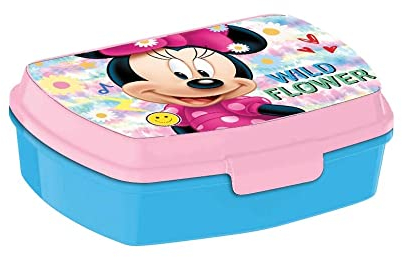 Sandwichera Rectangular Multicolor - Minnie - Fiambrera Porta Merienda - Ideal para Niños y Niñas - Dimensiones 20x8x5 cm