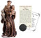 Statue des Heiligen Antonius von Padua (10,2 cm), laminierte Gebetskarte, Heiliger Antonius Taschenmarke, Münze, Gebetskarte des Herrn, Schutzpatron der verlorenen Dinge, 4 Stück