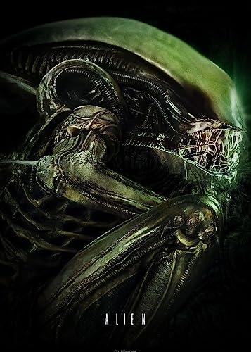 Displate Offiziell Alien MetallPoster Magnetische Befestigung Inklusive Lizenziert Bilder Hochwertiges Poster Alien Mouth Profile 45 cm x 32 cm