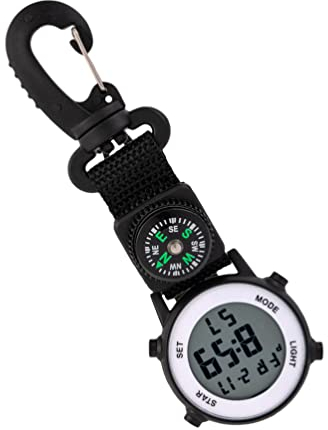 UKCOCO Elektronische Taschenuhr Uhr Digitaluhr Sportuhren Taschenuhr Rucksack Uhr Clip Uhr Gürtel Uhr H?ngeuhr Krankenschwesteruhr für Camping Wanderer Bergsteigen Outdoor Schwarz