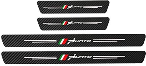 LNHJZ 4 Pezzi Fibra di Carbonio Battitacco per Auto Sticker, per Fi-at 500 500X 500L Tipo Punto Bravo, Esterno Battitacco Protezione Plates Anti-Graffio Scuff Adesivi Decorativi Accessori, Punto
