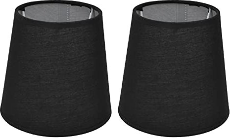 2 Pièces Abat-Jour Style Européen Cylindrique Tissu Abat-Jour E14 Lustre Lampe de Table Lampadaire IntéRieur Chambre Salon Bureau Chambre D'enfant(Le noir)