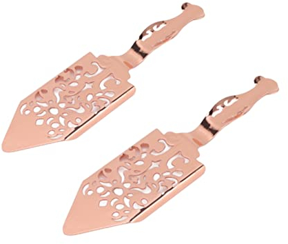 Absinthe Spoon, 2 Pcs Absente Slotted Spoon Stainless Steel Absinthe Spoons Vintage Absinthe Dripper Set for Wormwood Cocktail(Rose Gold)